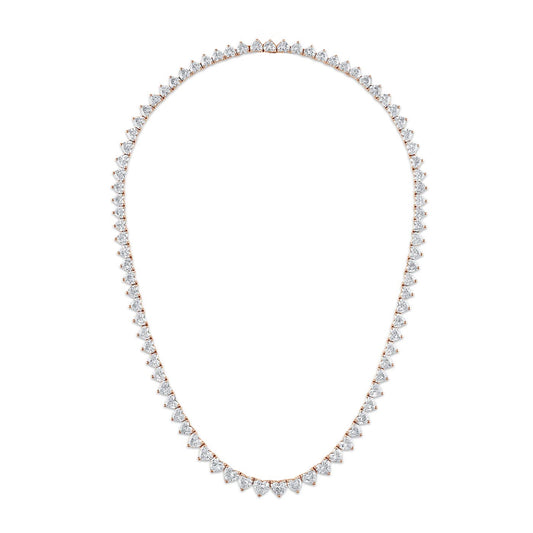 TENNIS NECKLACE with heart-shaped diamonds