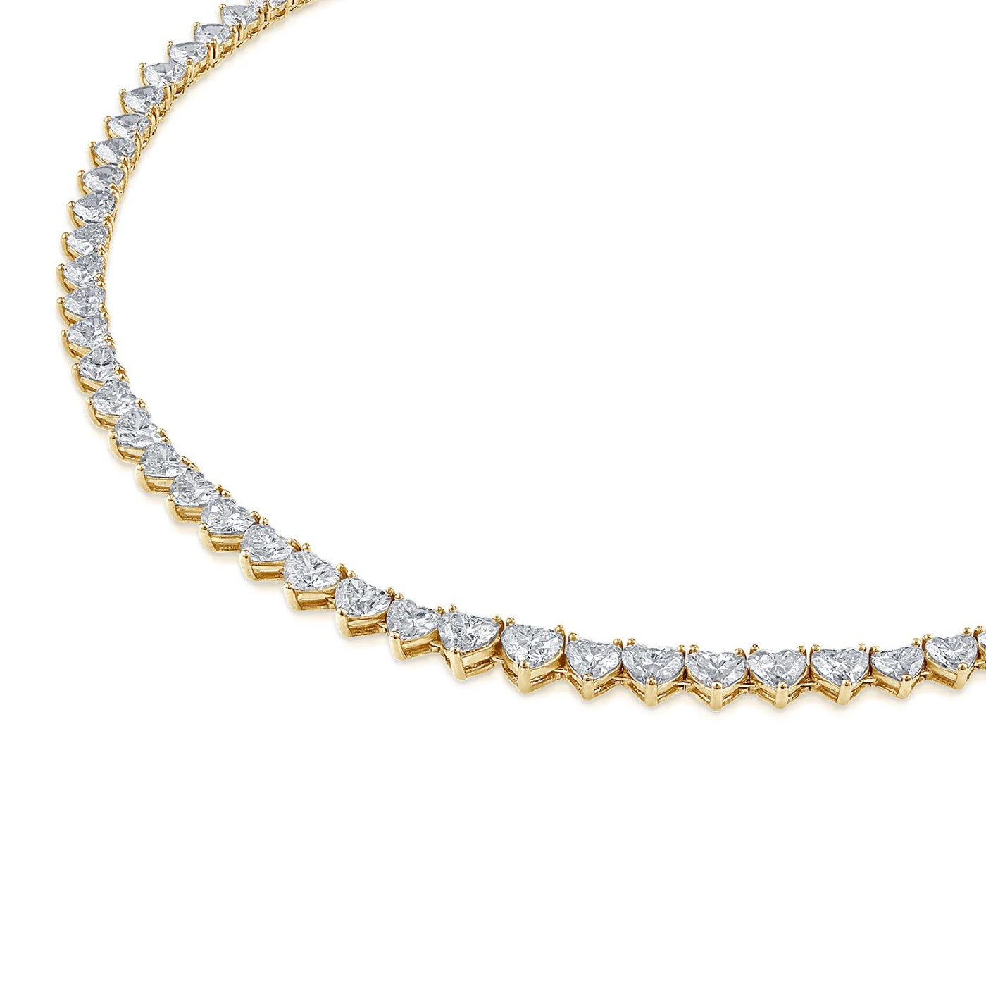 TENNIS NECKLACE with heart-shaped diamonds