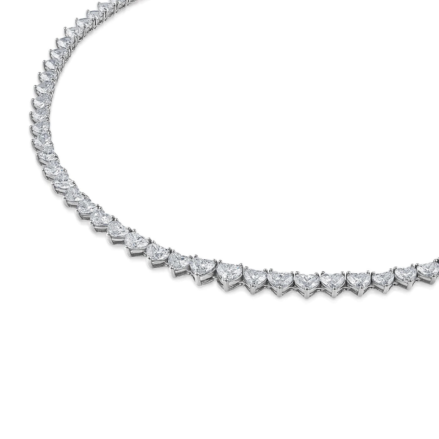 TENNIS NECKLACE with heart-shaped diamonds